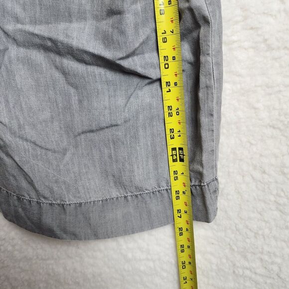 Soft Surroundings Woman's Pull On Palazzo Pants Grey Sz L Chambray Embroidered - Picture 6 of 9